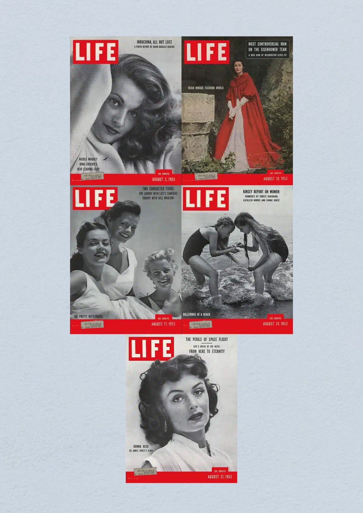 Life Magazine August 31, 1953 cover featuring Donna Reed, providing insights into national and international stories and vibrant pictorial essays.