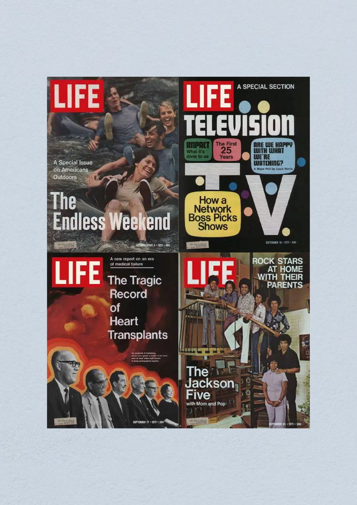 Life Magazine September 24, 1971 cover featuring 'Rock Stars at Home with Their Parents' spotlighting family dynamics.