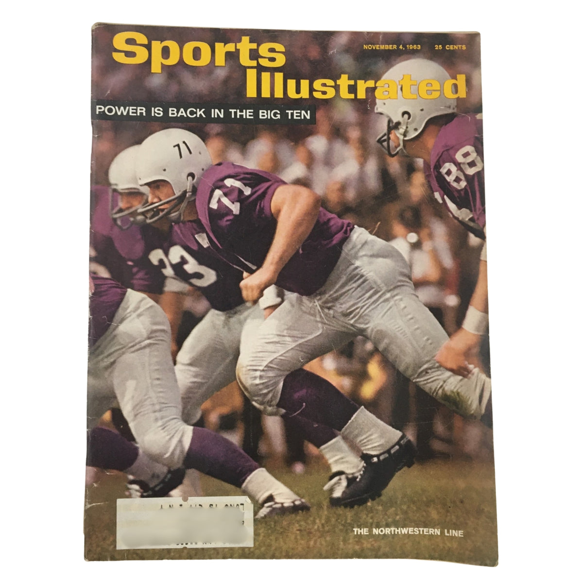 Lot of 9 1960s-1970s Sports Illustrated Magazine College Football Collection with a focus on The Northwestern Line, November 4, 1963 issue.