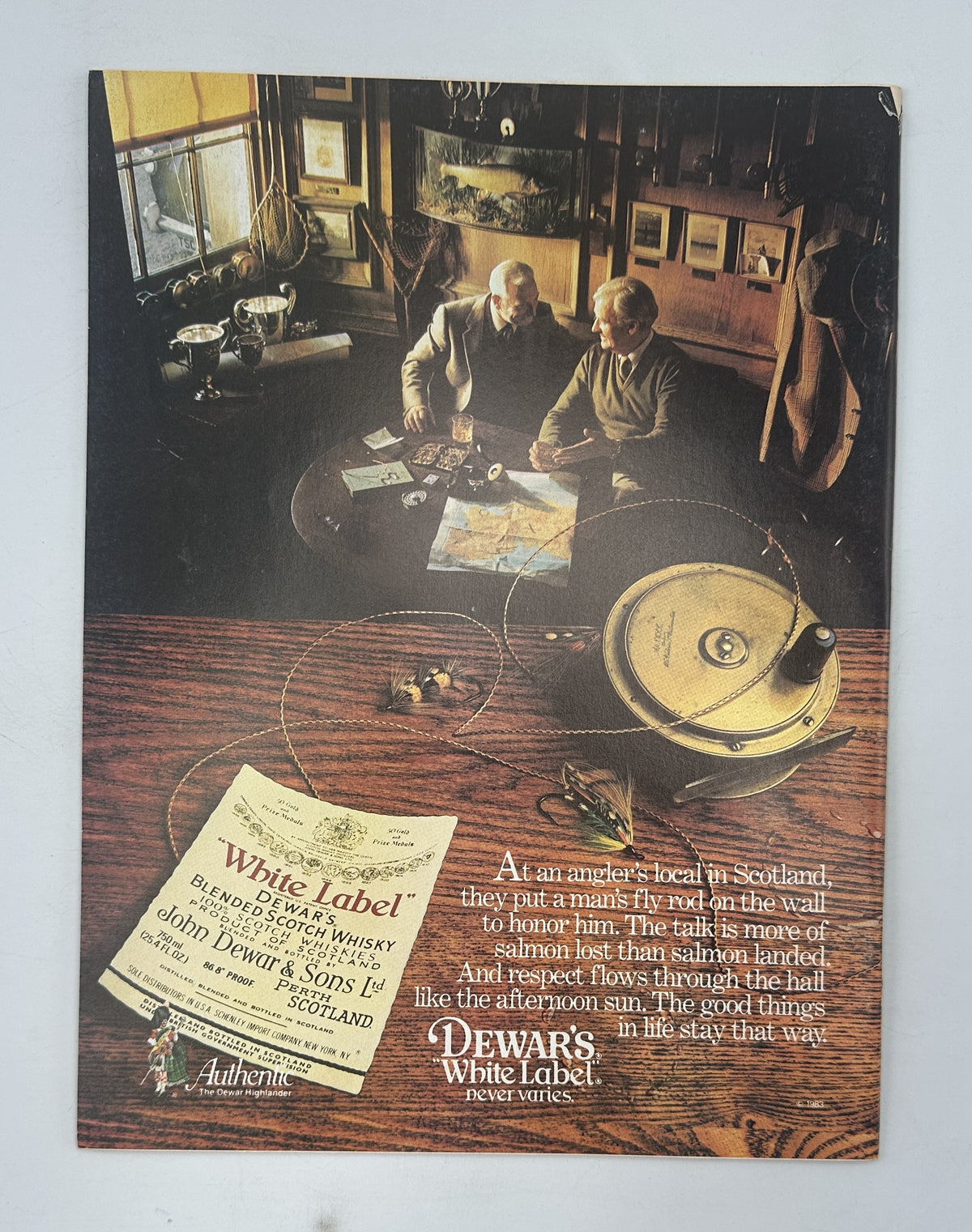 The New Yorker Magazine August 15, 1983 Gazebo Lake Eugene Mihaesco Cover VG, showing an interior vintage White Label Dewar's whisky advertisement with people gathered around a table.