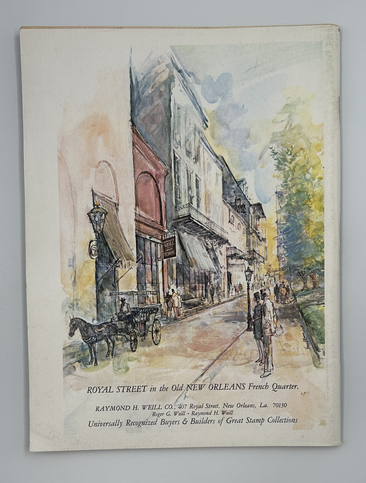 The New Yorker Magazine December 14, 1981 Tangled Christmas Lights Arnie Levin Cover VG, illustrated Royal Street in New Orleans advertisement page featuring historic buildings, horse-drawn carriages, and pedestrians.