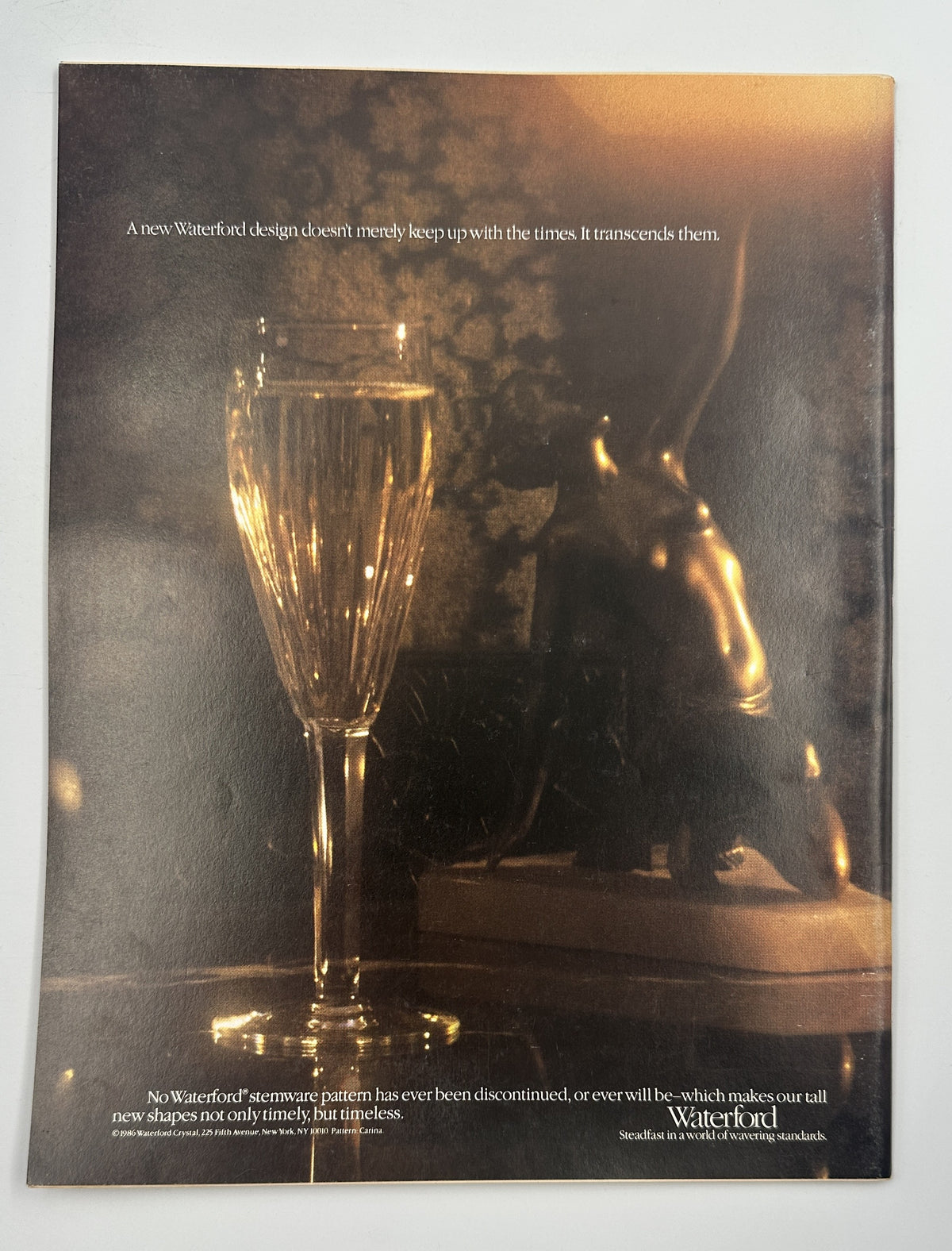 The New Yorker Magazine July 21, 1986 Summer Beach Crowd Andrzej Czeczot Cover VG, interior full-page vintage advertisement showing a champagne glass and reflective sculpture in warm low light.