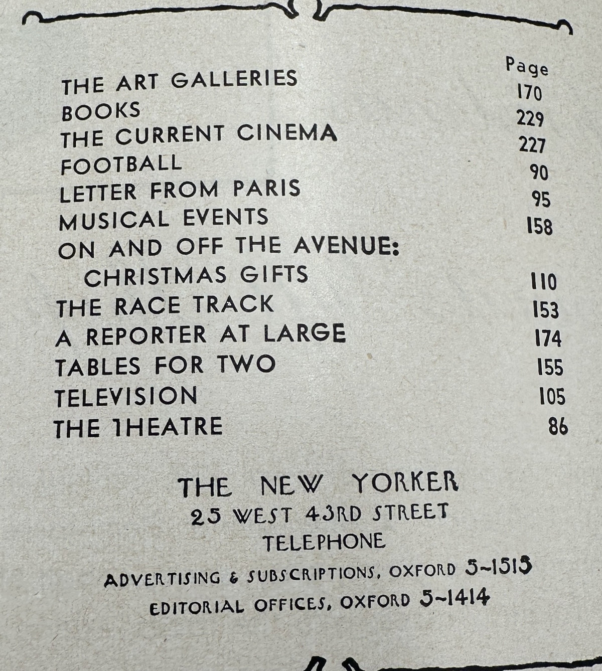 The New Yorker Magazine December 4, 1954 Hour Cosmetics Store Perry Barlow Cover