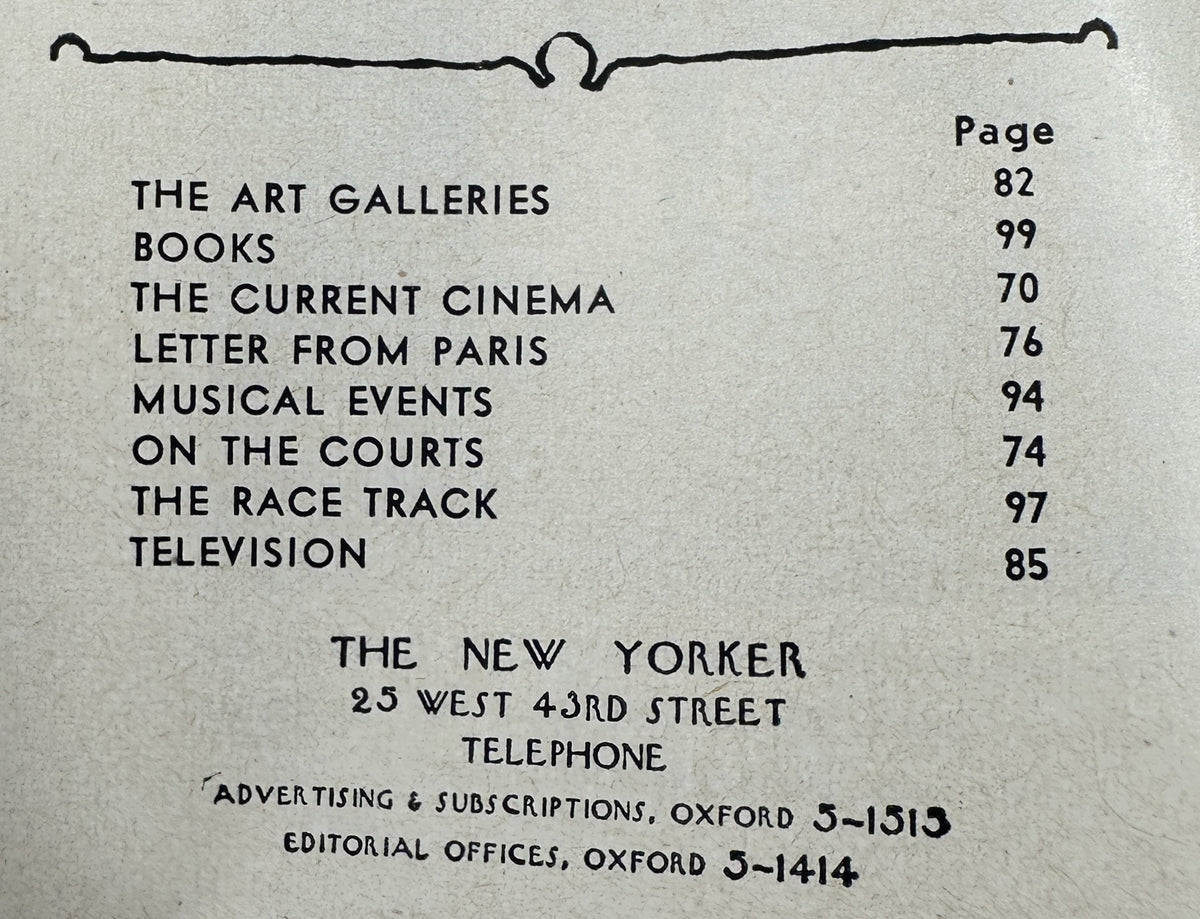 The New Yorker Magazine January 15, 1955 Art Gallery Sculpture Charles E. Martin Cover