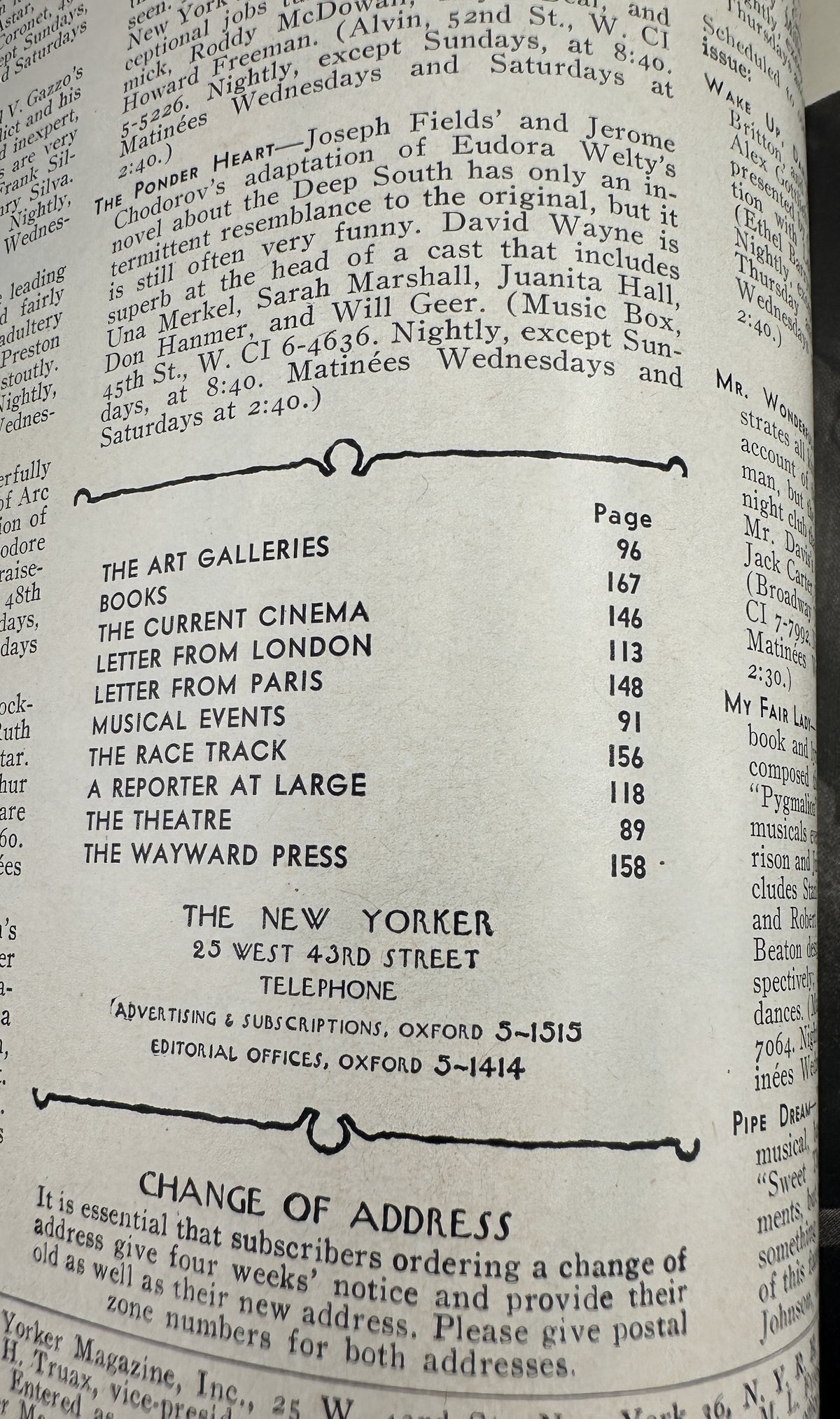 The New Yorker Magazine May 5, 1956 Birds Art Theatre Perry Barlow Cover VG