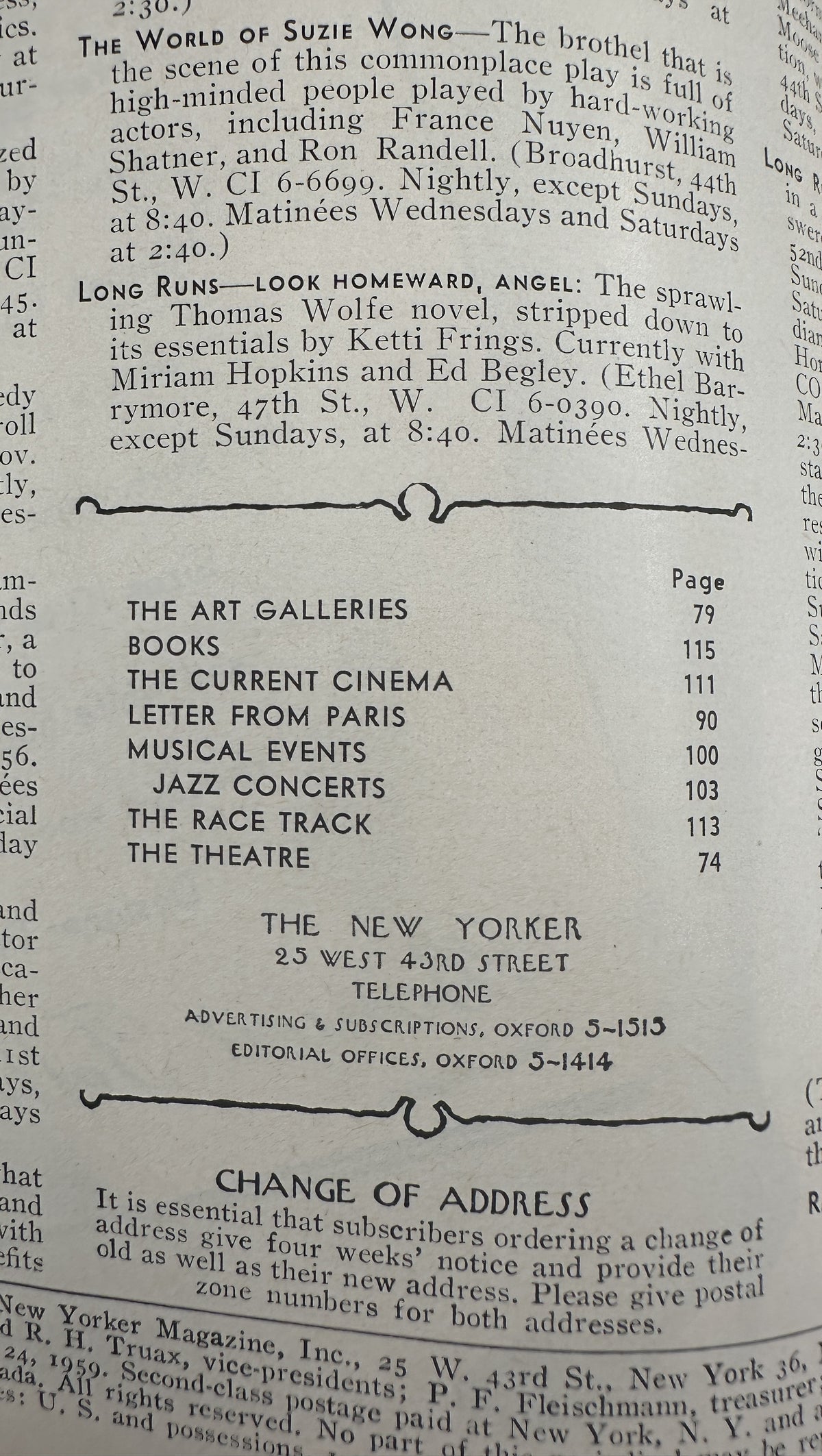 The New Yorker Magazine January 24, 1959 Don’t Walk Police Peter Arno Cover VG