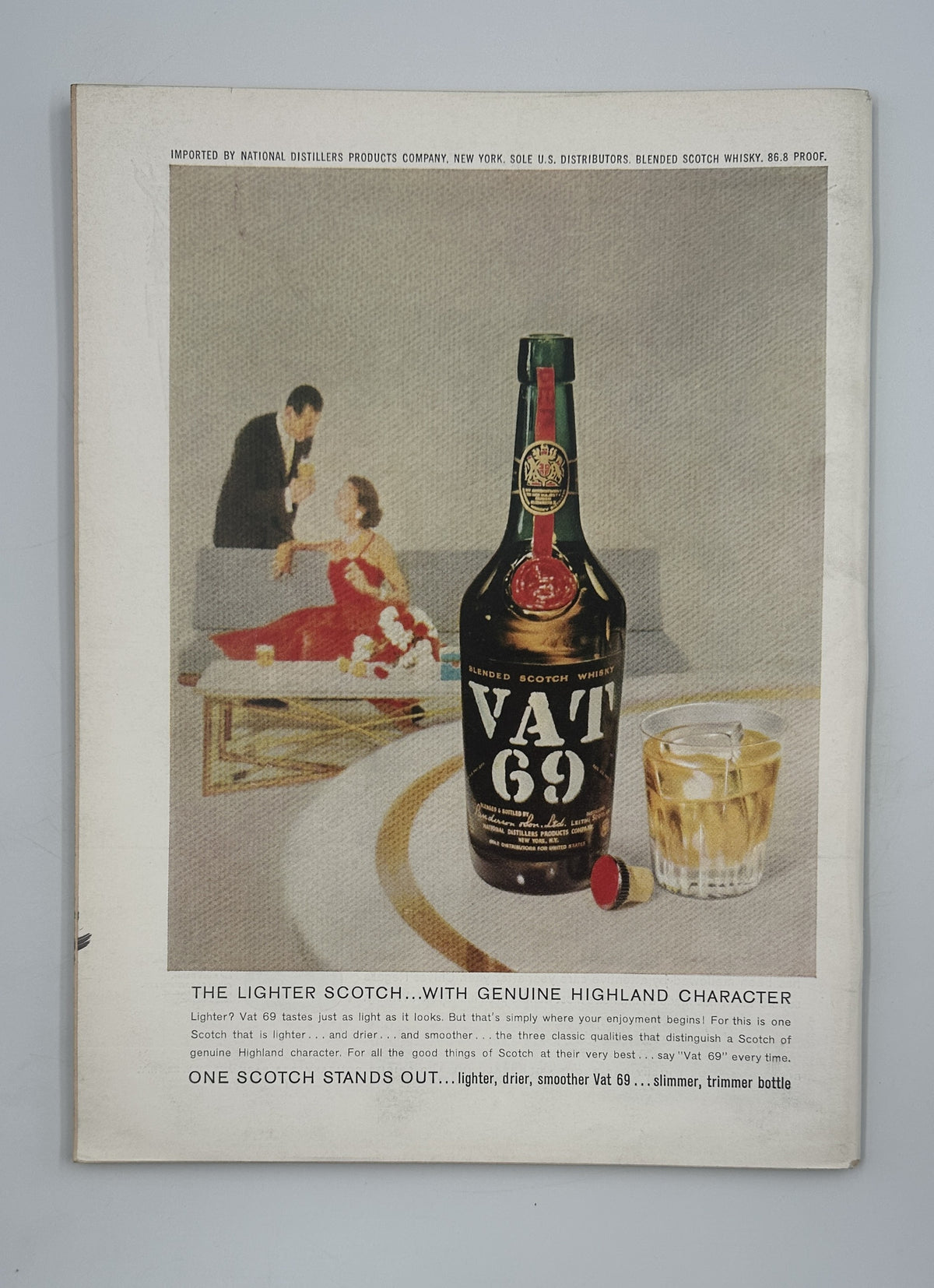 The New Yorker Magazine March 12, 1960 Indoor Golf Target Constantin Aladjalov Cover VG, interior vintage Dewar's Vat 69 Scotch whisky advertisement featuring a bottle, glass, and illustrated couple