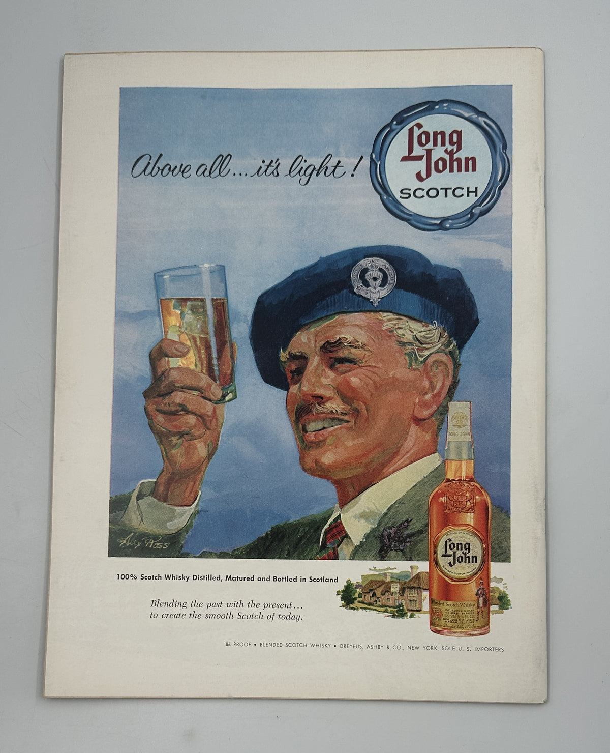 The New Yorker Magazine August 19, 1961 UN Skyline Barge Garrett Price Cover VG interior Long John Scotch advertisement featuring an illustrated man raising a glass