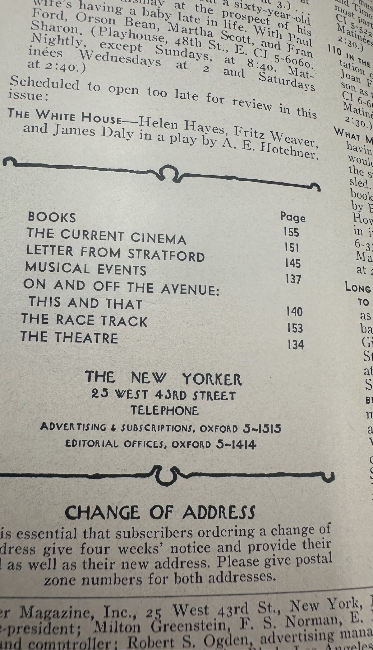 The New Yorker Magazine May 23, 1964 Park Bench William Steig Cover VG, showing the printed table of contents with Books, The Current Cinema, Letter from Stratford, Musical Events, The Race Track, and The Theatre.