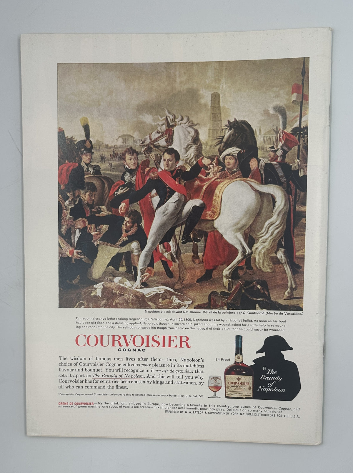 The New Yorker Magazine December 21, 1963 Christmas Carolers Charles Addams Cover VG, interior Courvoisier cognac advertisement featuring a historic military scene and bottle illustration.