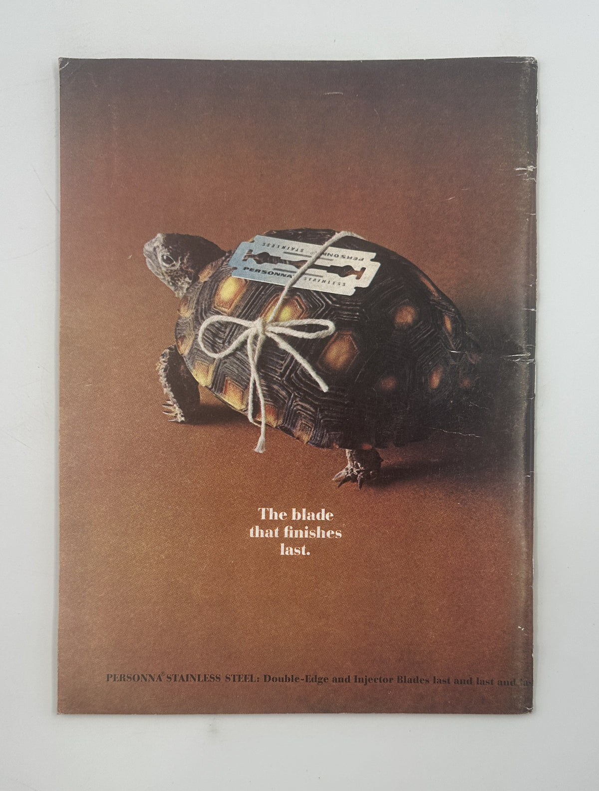 The New Yorker Magazine January 22, 1966 Seashell Beach Abe Birnbaum Cover VG, showing a vintage back-cover advertisement featuring a tied package and the slogan "The blade that finishes last."
