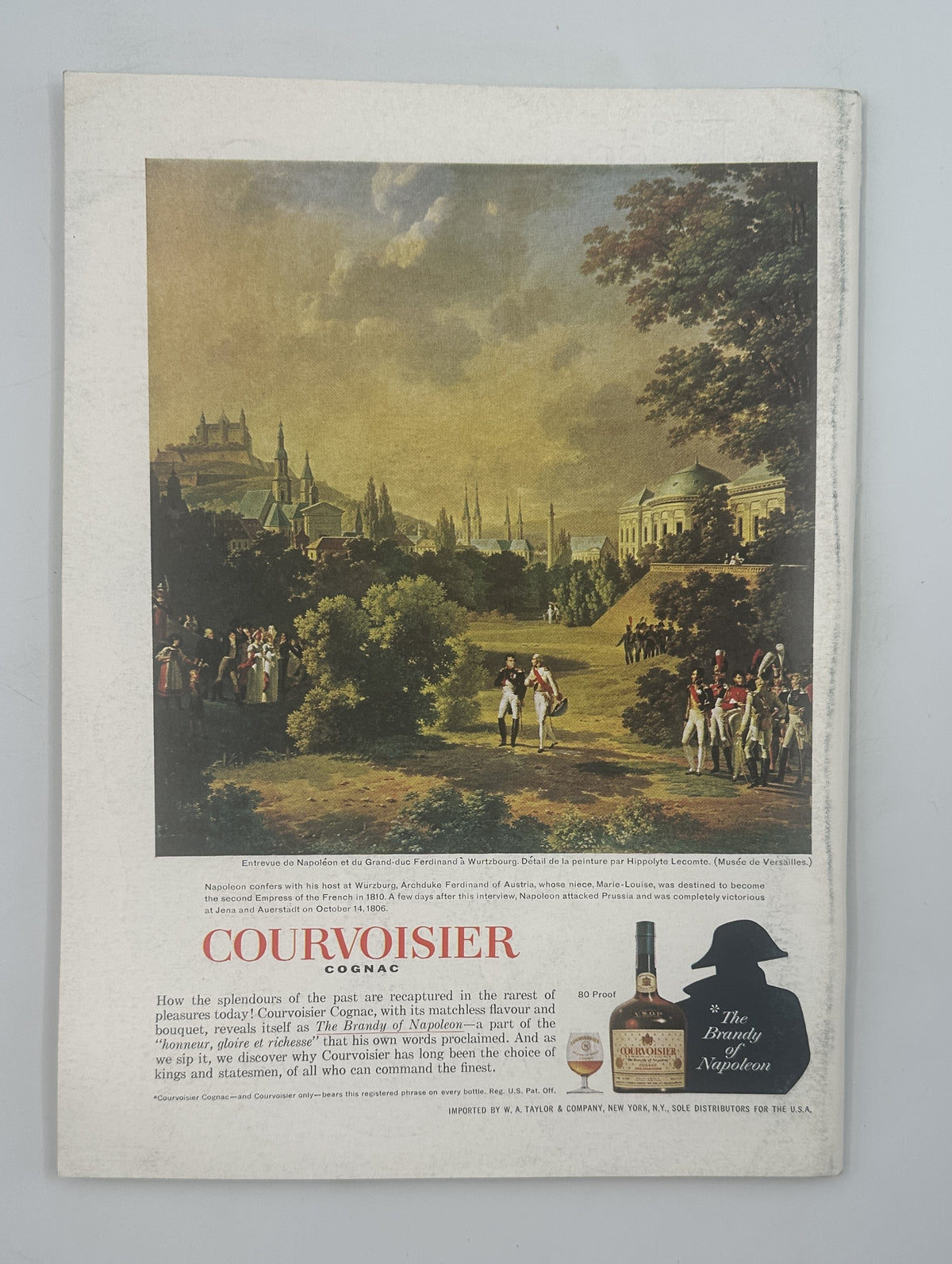 The New Yorker Magazine April 23, 1966 Lamps Interior Charles Martin Cover VG featuring a vintage Courvoisier cognac advertisement with a picturesque European landscape