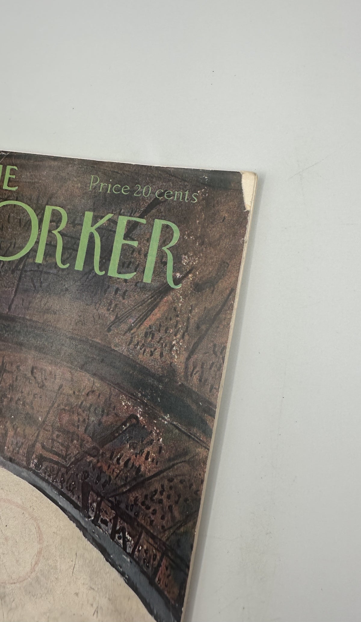 The New Yorker Magazine January 28, 1950 Hockey Rink Abe Birnbaum Cover, close-up showing the cover artwork, magazine title, price, and aged corner wear.