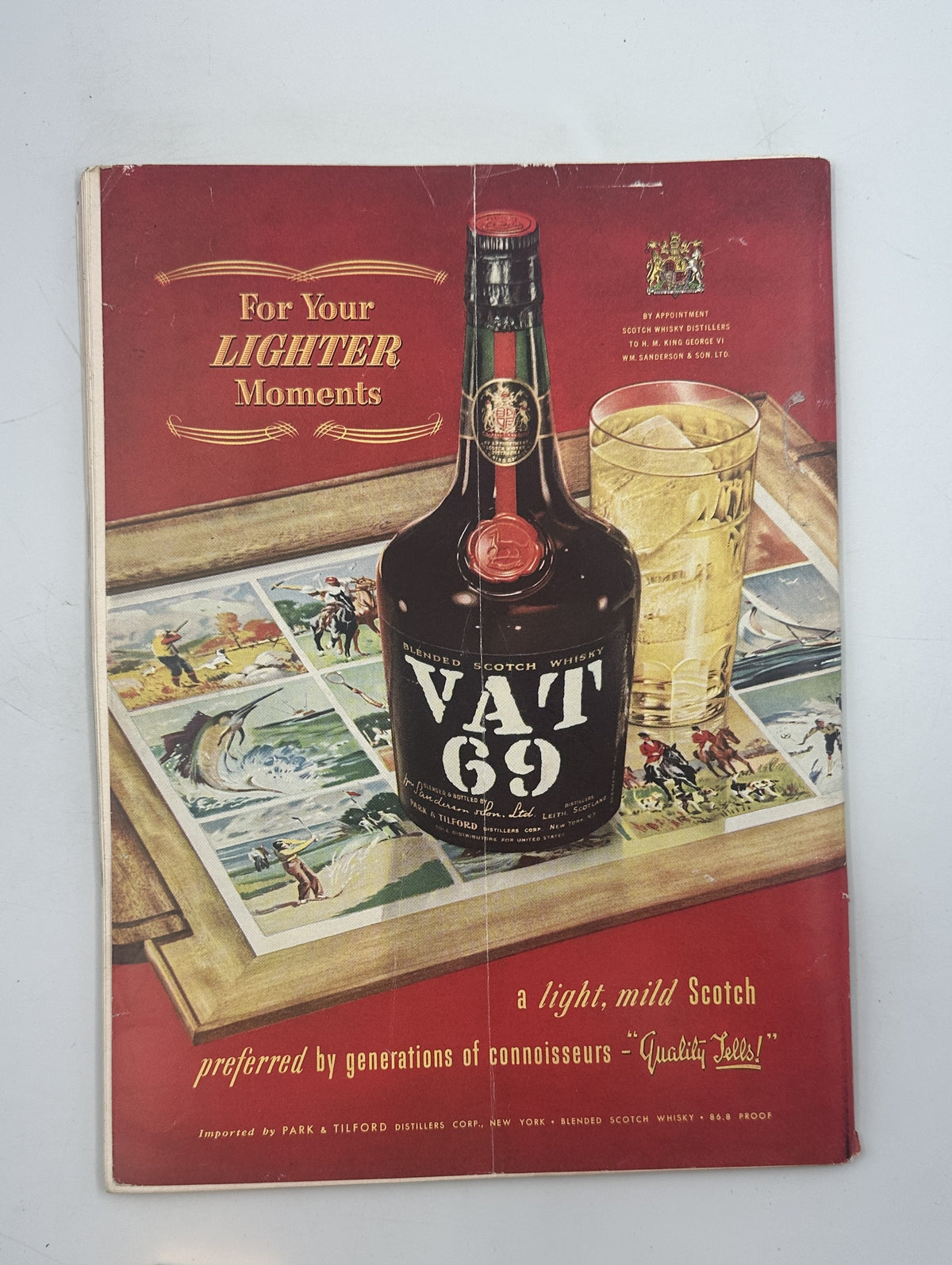 The New Yorker Magazine April 26, 1952 Boat Willow Garrett Price Cover with vintage Vat 69 Scotch whisky advertisement