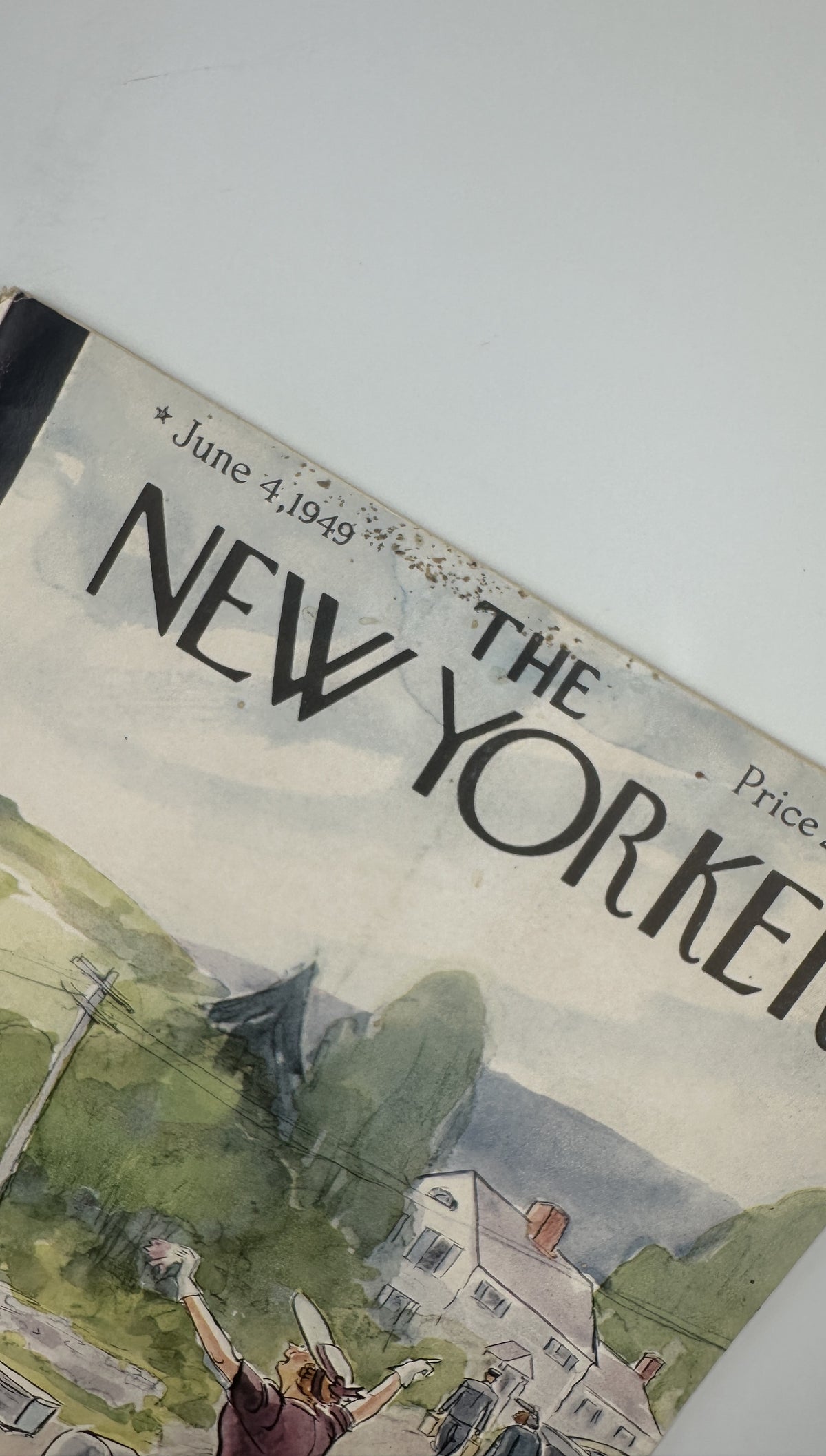 The New Yorker Magazine June 4, 1949 Moving Day Country Road Perry Barlow Cover, close-up view of the dated New Yorker front cover and Perry Barlow countryside illustration.