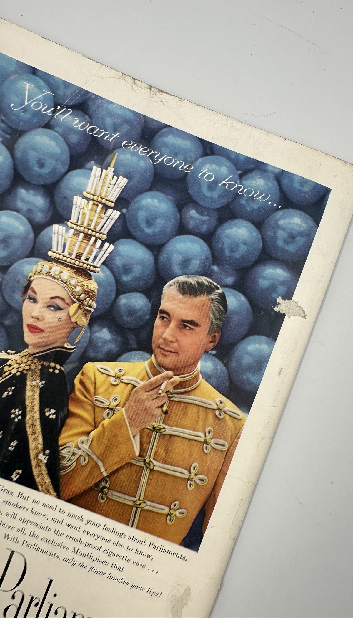 The New Yorker Magazine May 26, 1956 Golf Course Arthur Getz Cover vintage Parliaments cigarette advertisement with a woman and man in formal costumes.