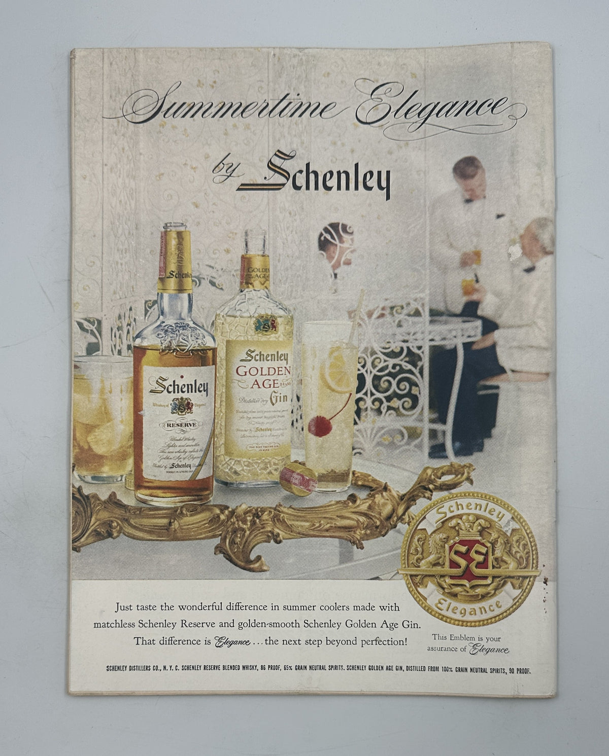 The New Yorker Magazine July 13, 1957 Swimming Children William Steig Cover interior vintage Schenley summertime elegance whiskey advertisement.