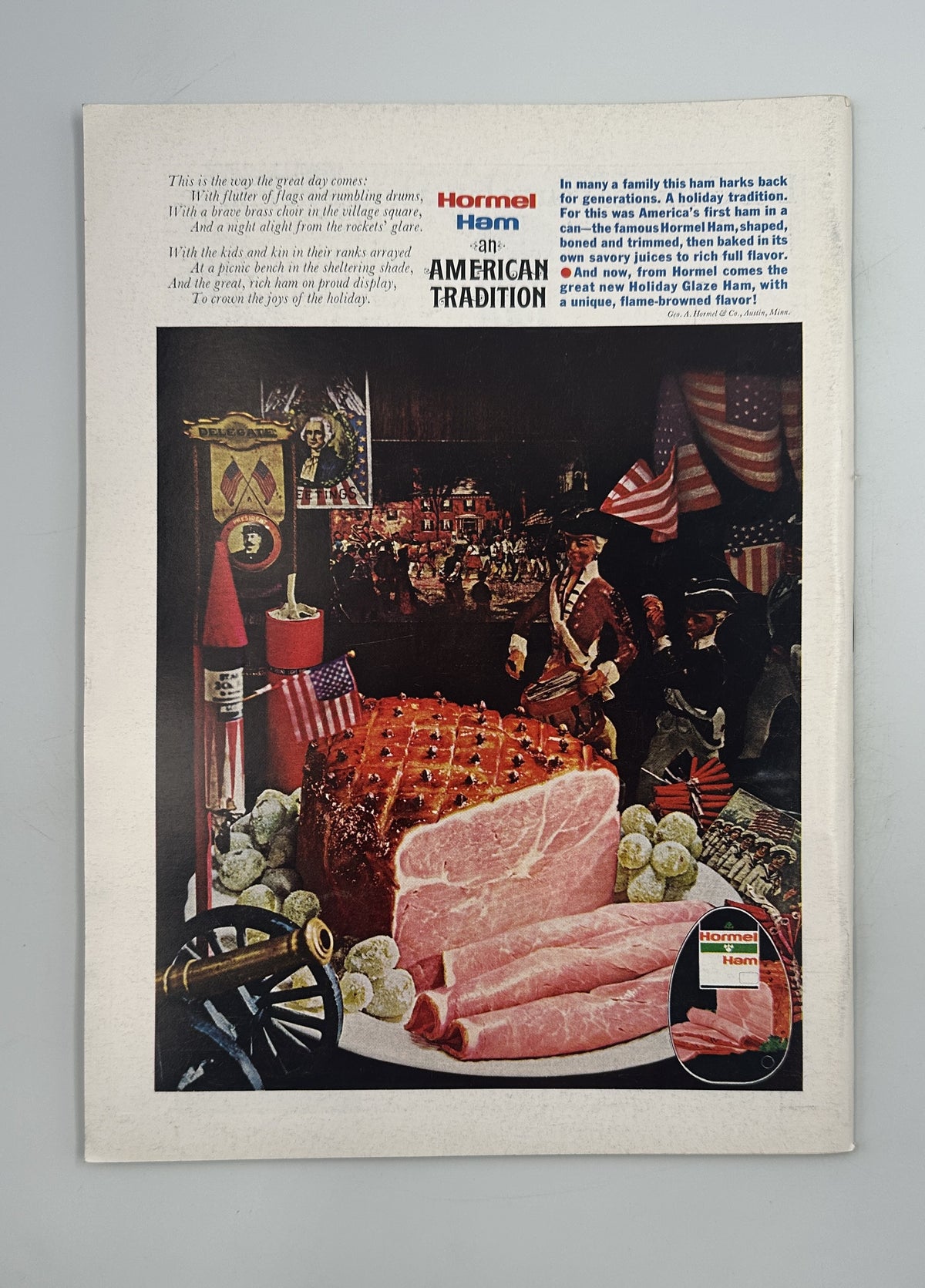 The New Yorker Magazine June 10, 1972 Sun Fish Ocean Donald Reilly Cover VG, interior advertisement featuring Hormel ham, sliced ham, patriotic American imagery, and a Fourth of July theme.