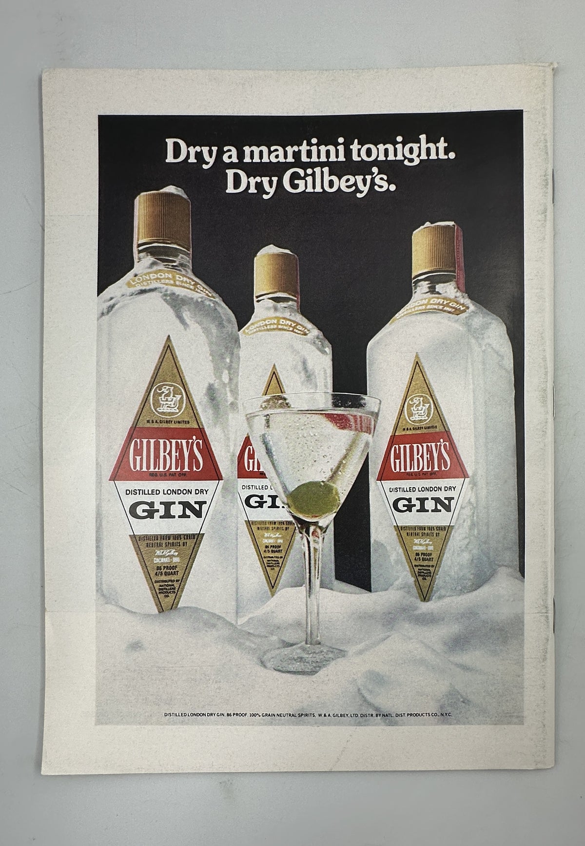 The New Yorker Magazine March 24, 1975 Cyclists Forest Park Bench Charles Martin VG, vintage Gilbey's gin advertisement featuring three bottles and a dry martini.