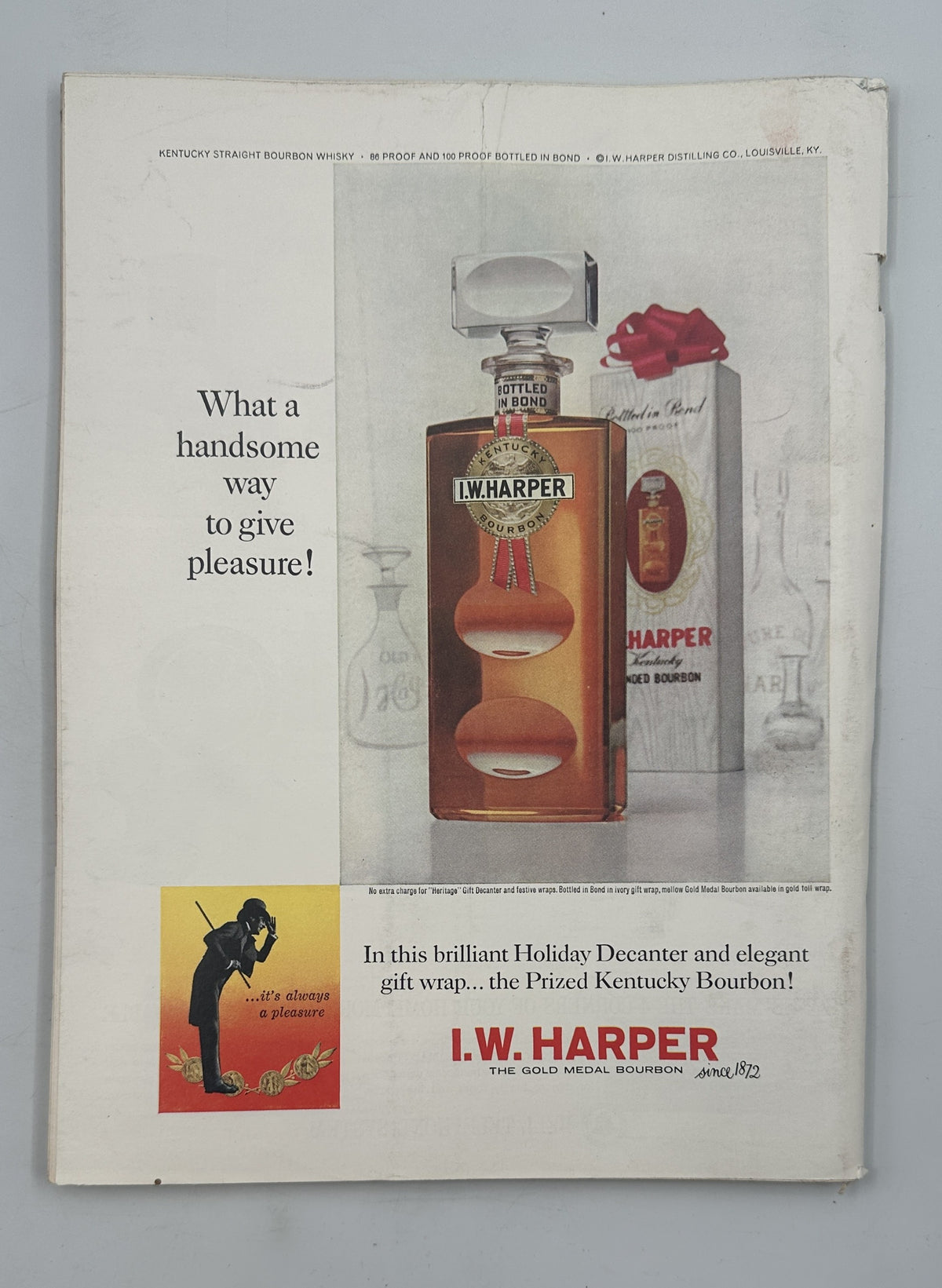 The New Yorker Magazine November 23, 1963 Fox Hunt Riders Woodland Ilonka Karasz Cover, back page featuring a vintage J.W. Harper bourbon holiday advertisement.