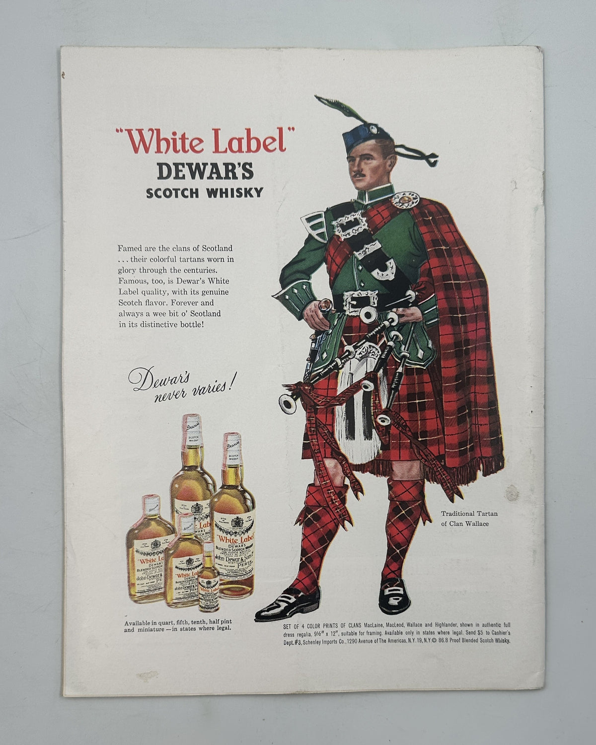 The New Yorker Magazine August 31, 1963 Night Highway Interchange Arthur Getz Cover featuring a vintage White Label Dewar's Scotch whisky advertisement with a Scottish bagpiper in traditional tartan attire and illustrated whisky bottles.