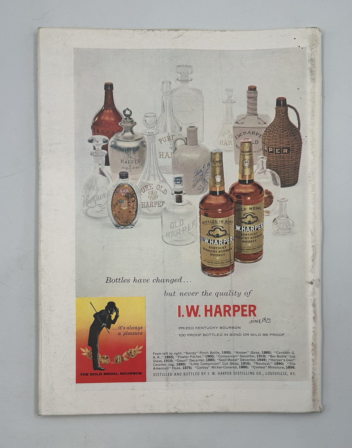 The New Yorker Magazine March 16, 1963 Coral Reef Seahorse Ilonka Karasz Cover, back cover featuring an I.W. Harper bourbon advertisement with illustrated whiskey bottles.