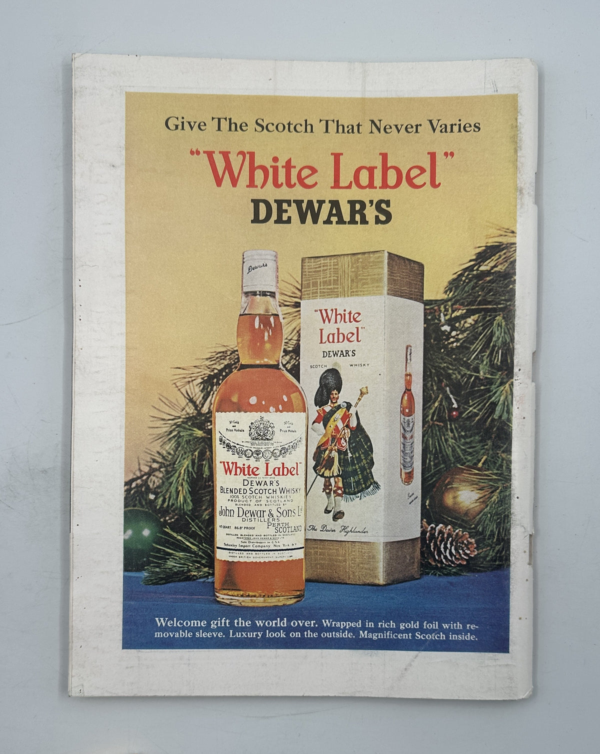 The New Yorker Magazine November 7, 1964 Abstract Face Abe Birnbaum Cover shown with a vintage Dewar's White Label Scotch whisky advertisement.