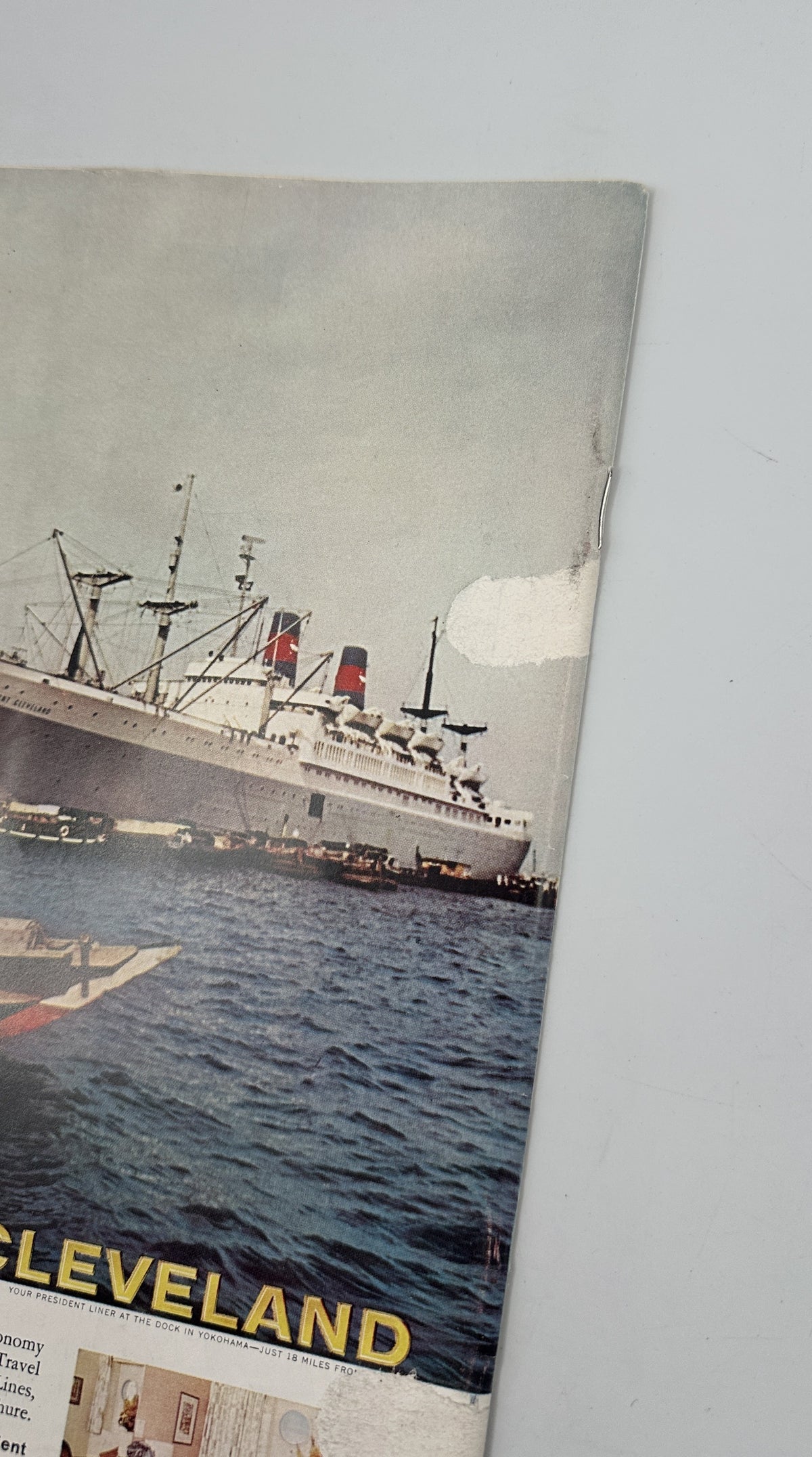 The New Yorker Magazine July 29, 1961 Summer Beach Abe Birnbaum Cover shown open to an interior travel advertisement featuring a passenger ship at sea