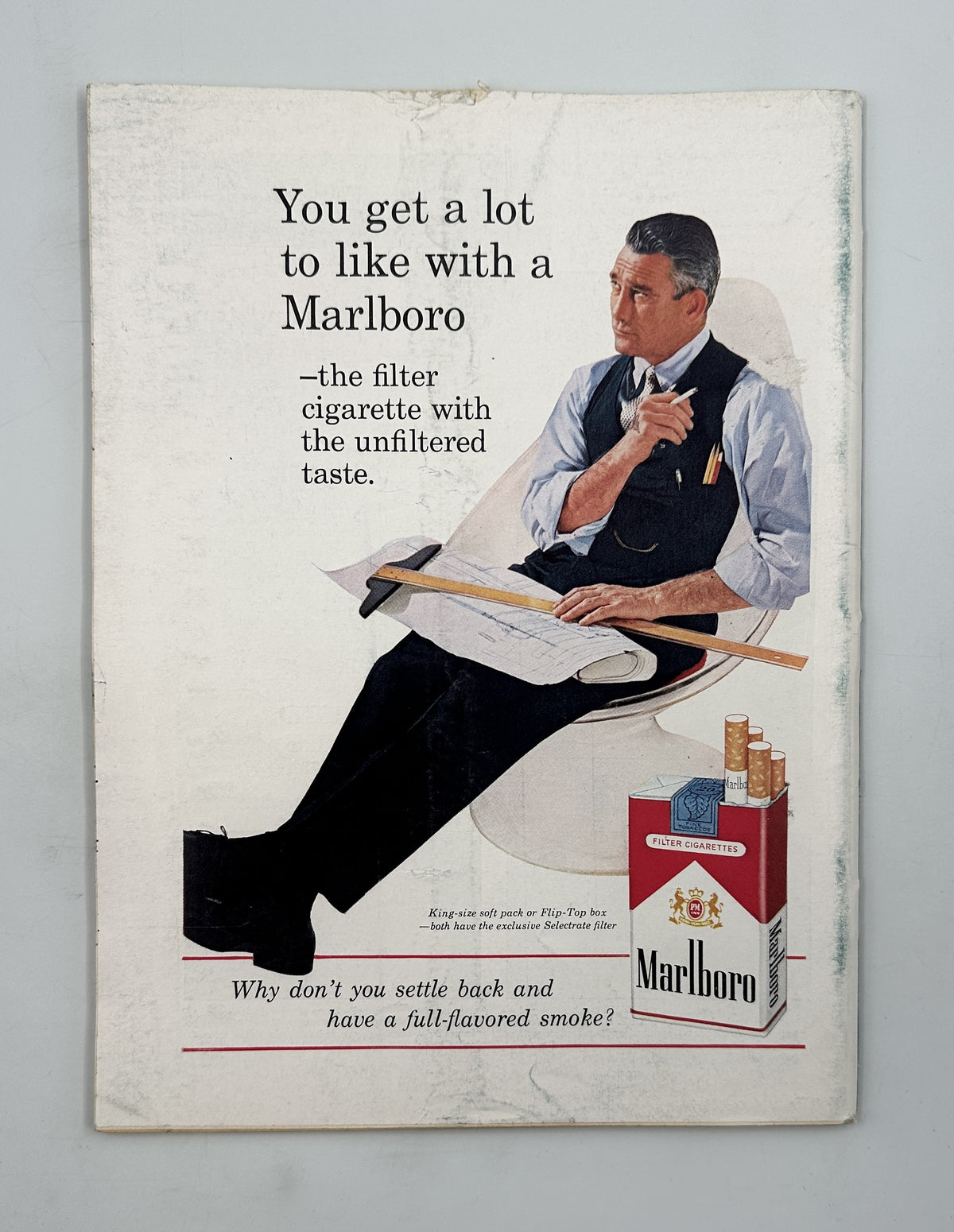 The New Yorker Magazine May 20, 1961 Zoo Animals Anatol Kovarsky Cover, interior back page featuring a vintage Marlboro cigarette advertisement with an illustrated man holding a newspaper.