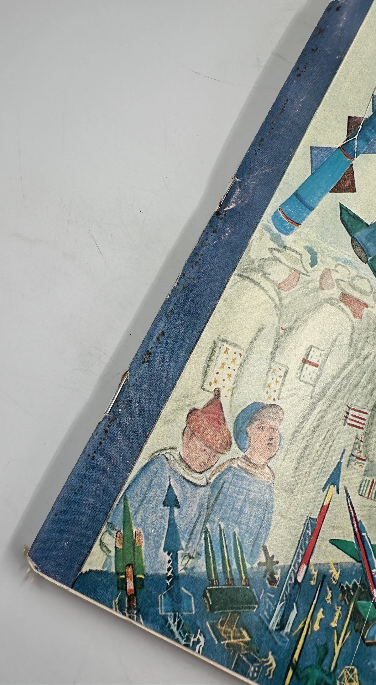 The New Yorker Magazine December 9, 1961 Toy Rockets Space Age Anatol Kovarsky Cover close-up showing worn spine, creased edges, and detailed rocket artwork