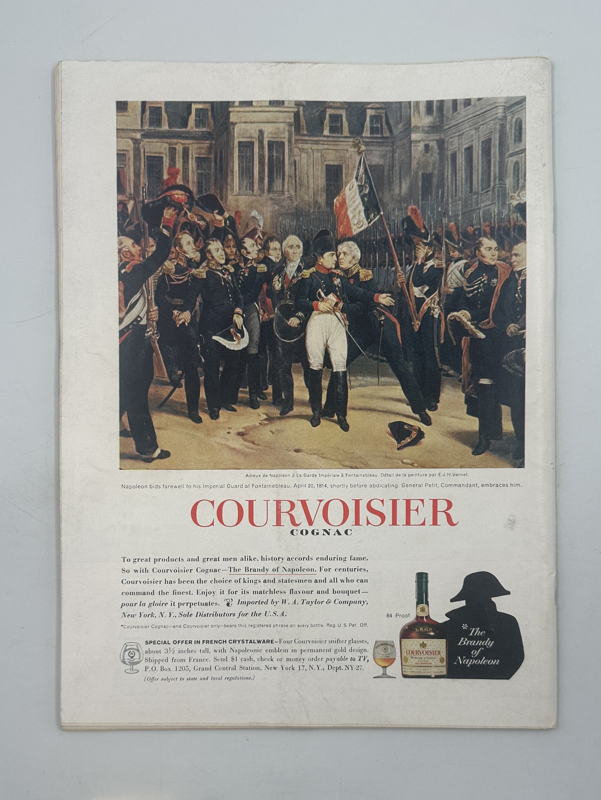 The New Yorker Magazine June 2, 1962 Arcade Amusement Games Cover back cover featuring a vintage Courvoisier cognac advertisement with Napoleon artwork and bottle illustration