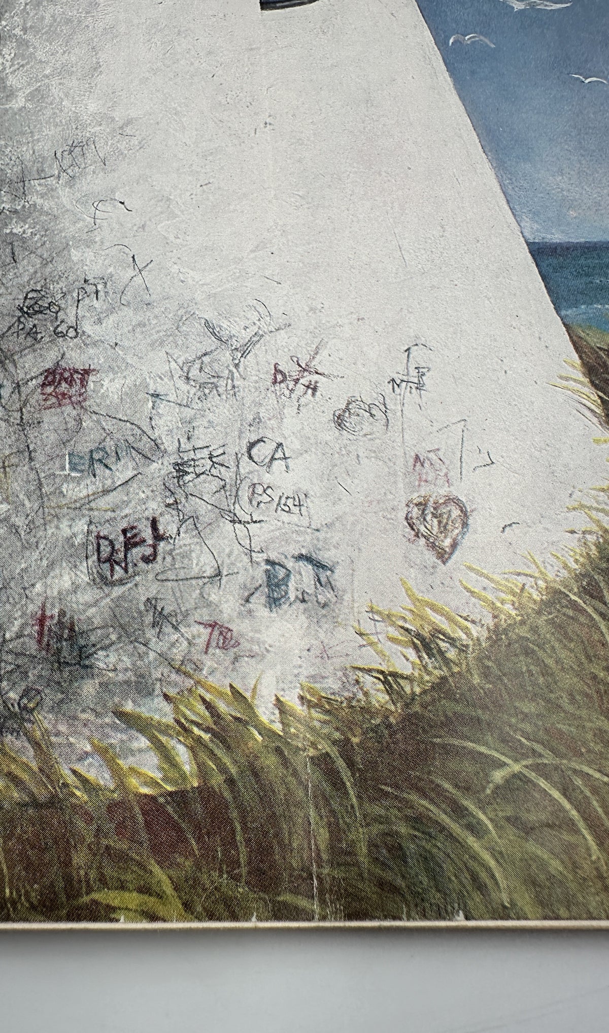 The New Yorker Magazine September 29, 1962 Lighthouse Seaside Beatrice Szanton Cover, close-up showing the aged illustrated cover with handwritten marks and light surface wear.