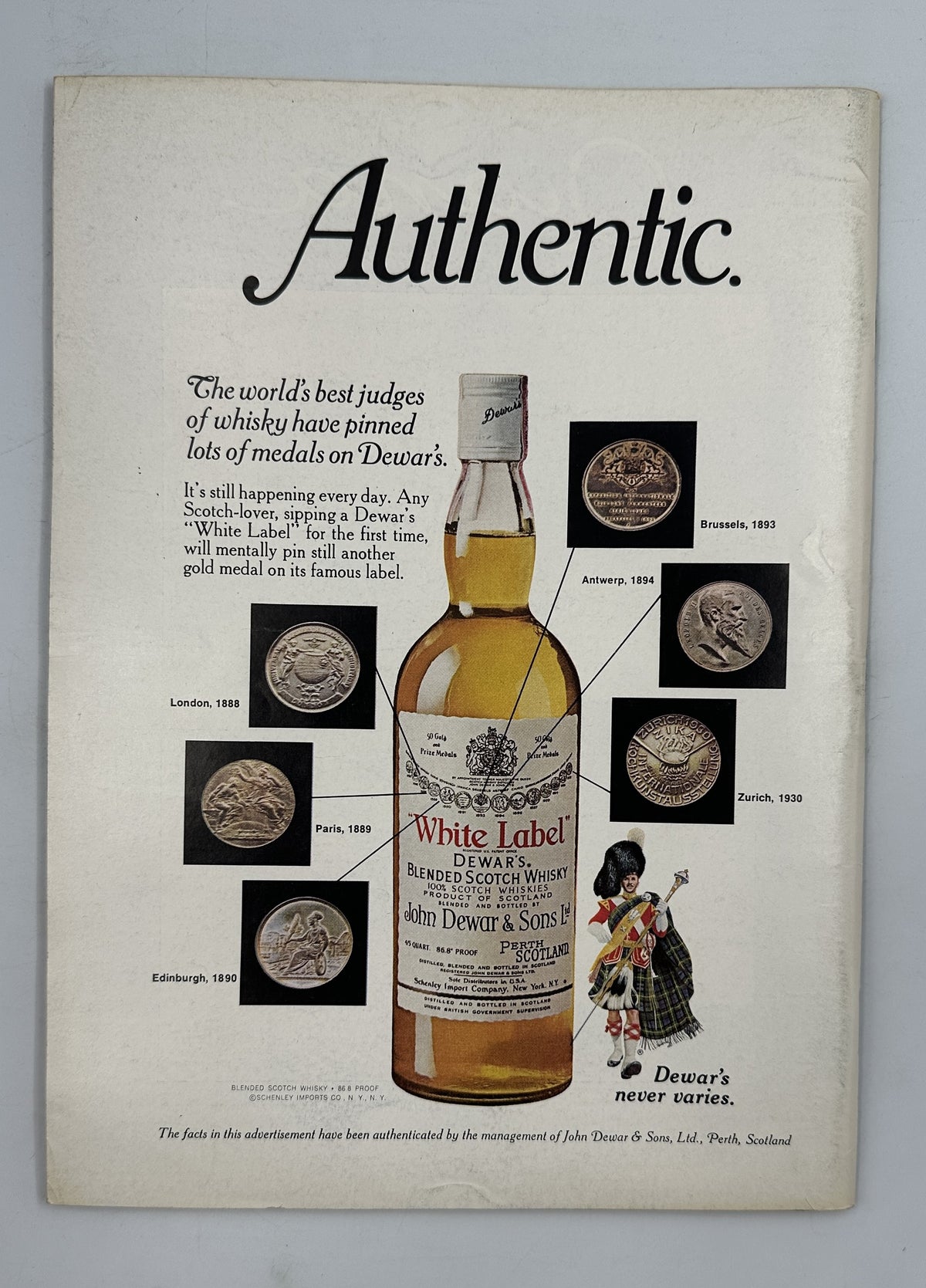 The New Yorker Magazine September 11, 1978 Drive-In Theater Shooting Star Eugène Mihaesco interior advertisement for Dewar's White Label Scotch whisky with coin and historical artifact illustrations