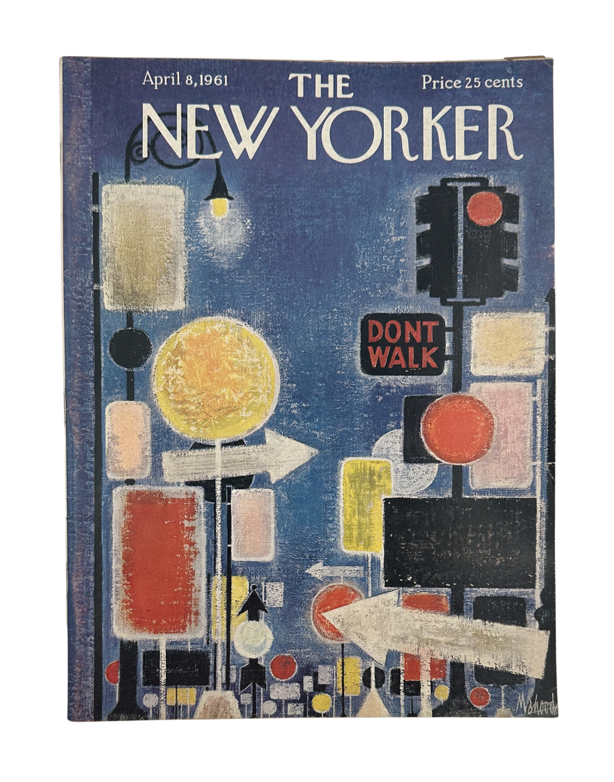The New Yorker Magazine April 8, 1961 Don’t Walk Traffic Signs Kenneth Mahood Cover