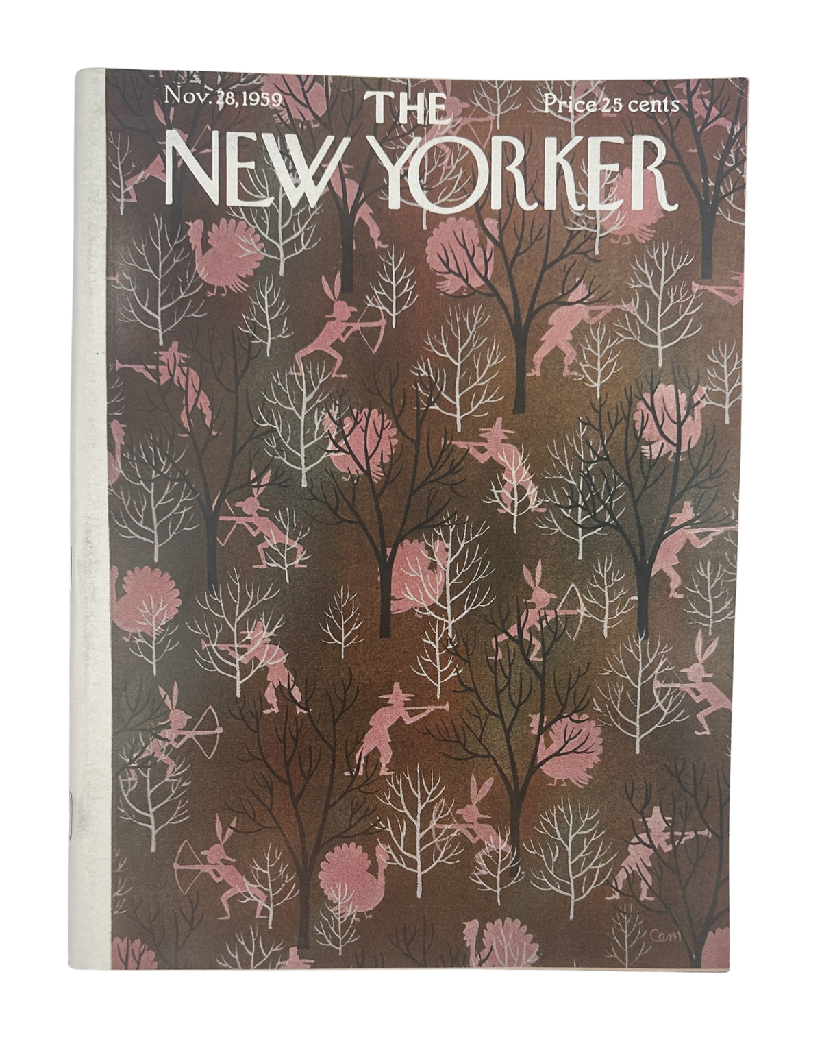 The New Yorker Magazine November 28, 1959 Thanksgiving Forest Charles Martin Cover VG