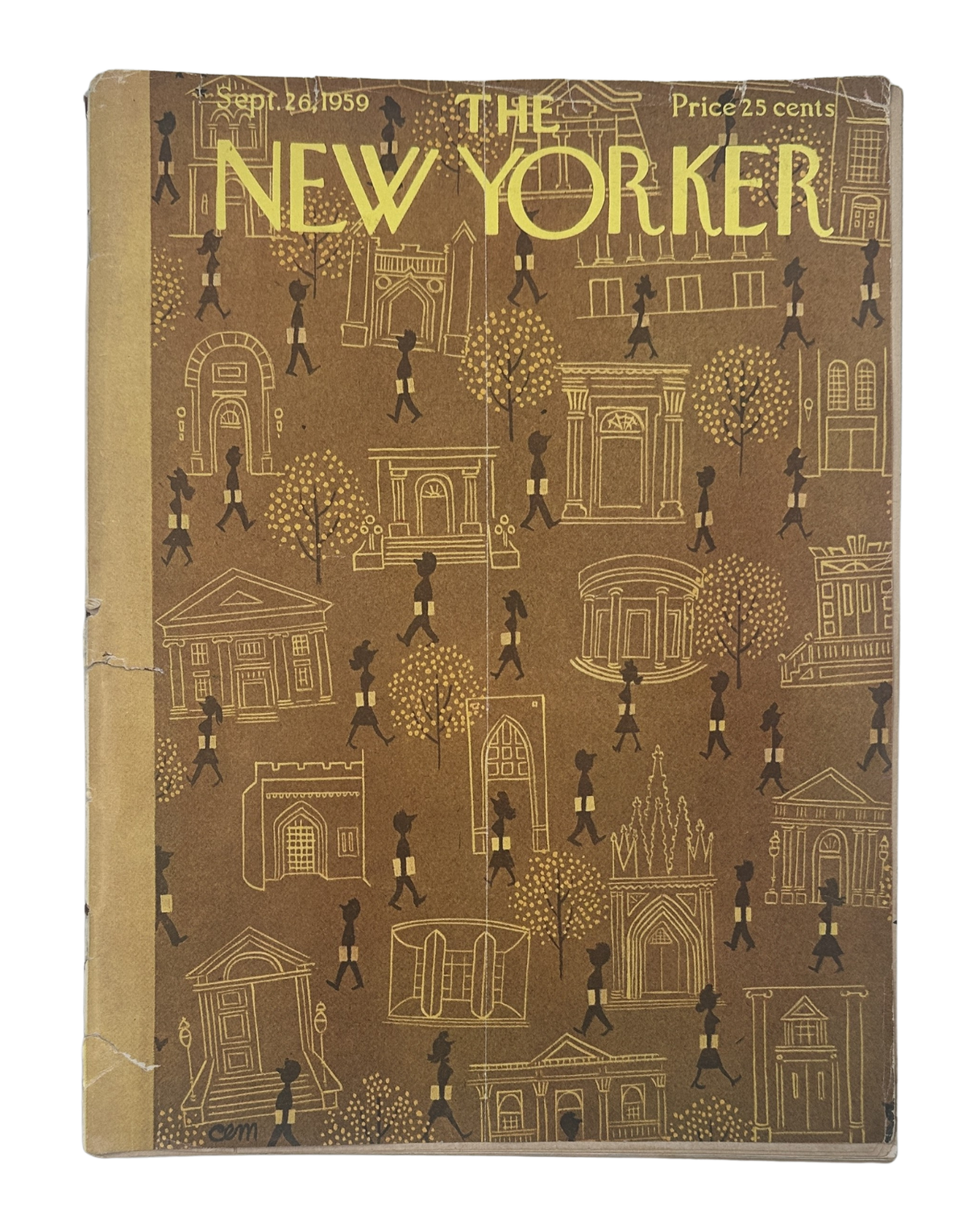 The New Yorker Magazine September 26, 1959 Campus Buildings Charles Martin Cover