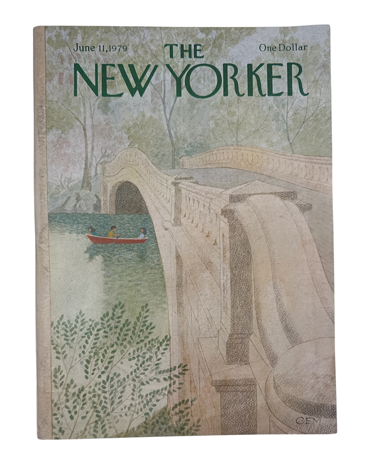 The New Yorker Magazine June 11, 1979 Central Park Bridge Charles Martin Cover VG, featuring an illustrated Central Park bridge and rowboat cover