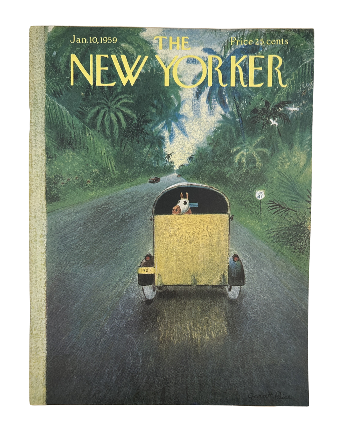 The New Yorker Magazine January 10, 1959 Horse Trailer Road Garrett Price Cover