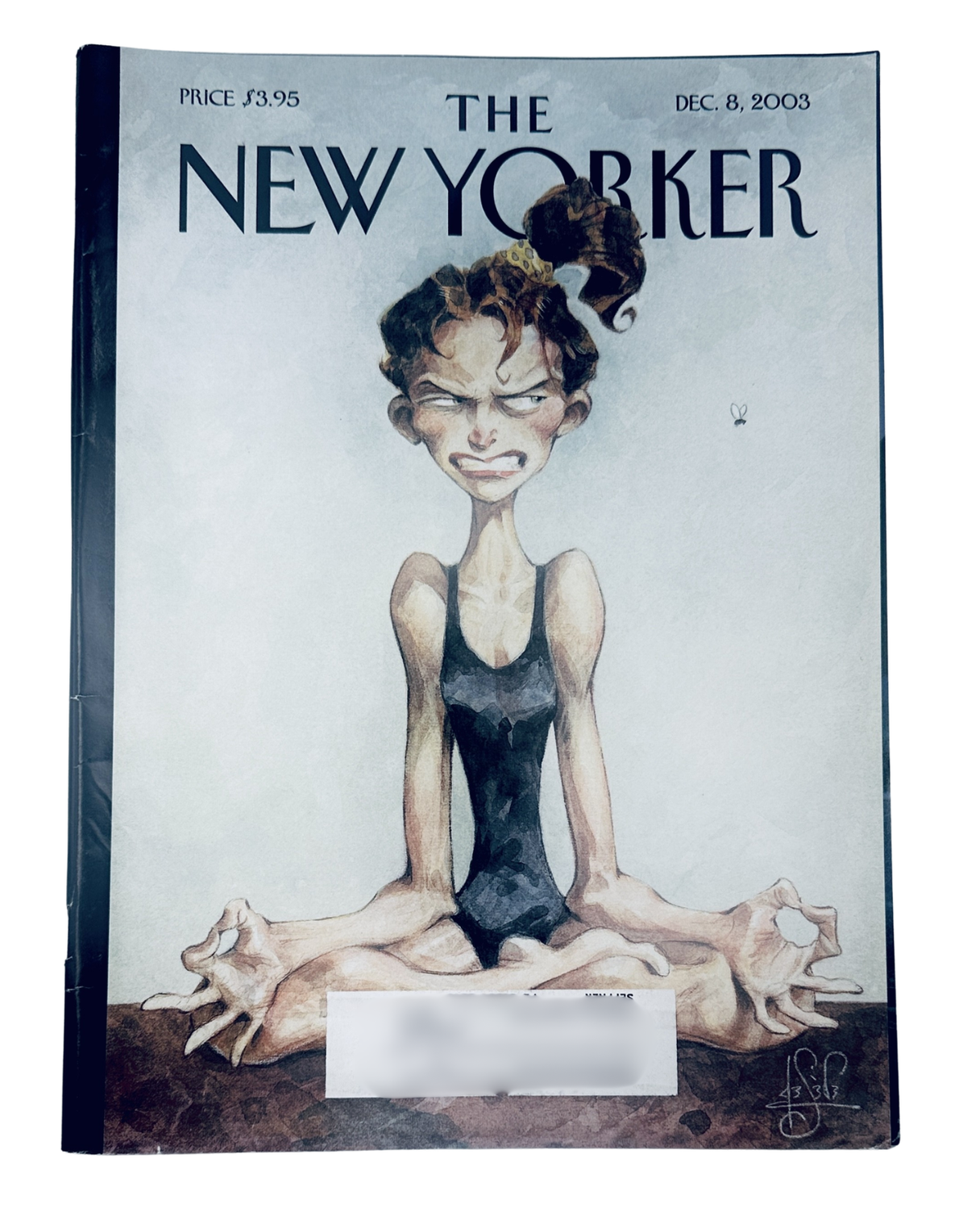 The New Yorker Magazine December 8, 2003 Yoga Meditation Ohmmm Peter de Sève Cover VG, featuring a woman meditating in a yoga pose on the illustrated front cover