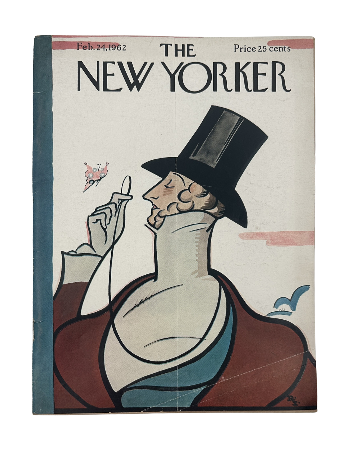 The New Yorker Magazine February 24, 1962 Top Hat Butterfly Rea Irvin Cover