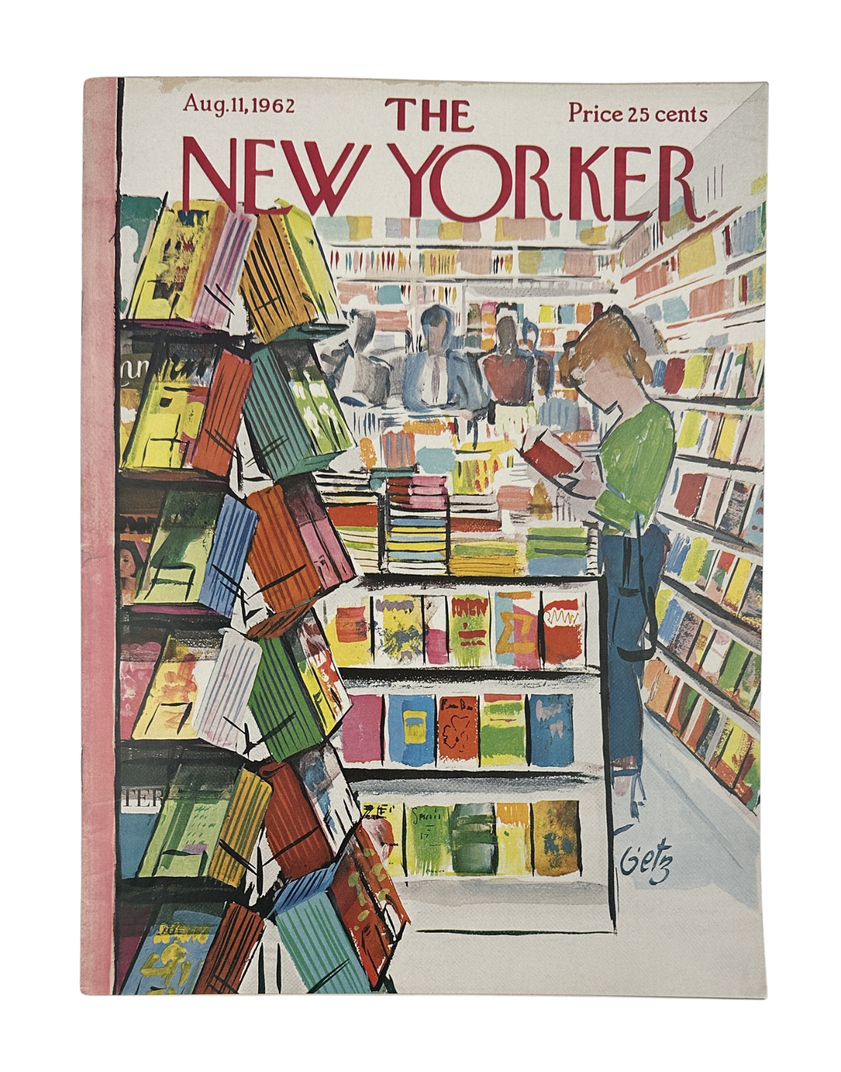 The New Yorker Magazine August 11, 1962 Bookstore Shopping Arthur Getz Cover