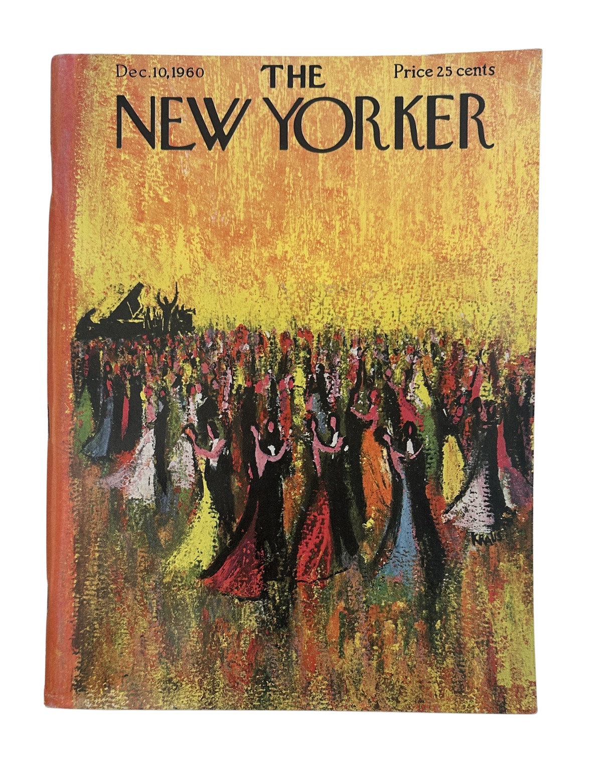 The New Yorker Magazine December 10, 1960 Ballroom Dance Party Robert Kraus Cover, vintage magazine front cover featuring an illustrated ballroom dance party scene