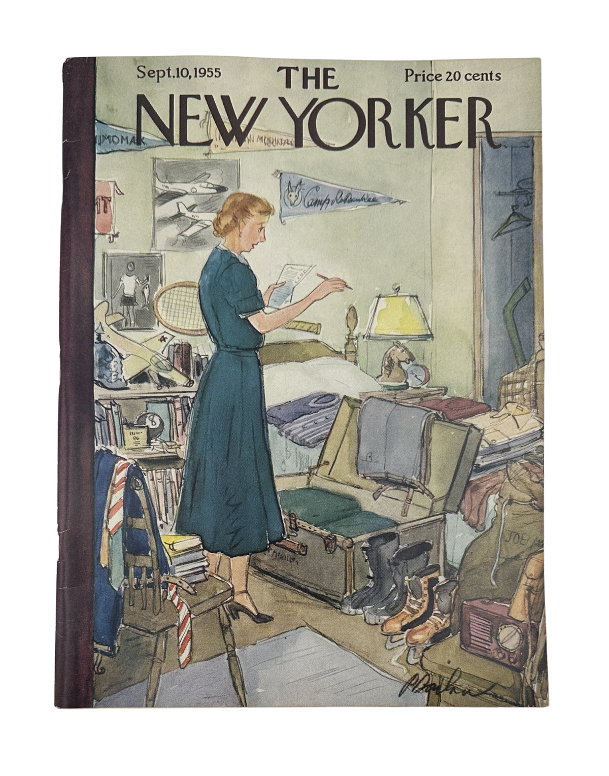 The New Yorker Magazine September 10, 1955 College Packing Perry Barlow Cover
