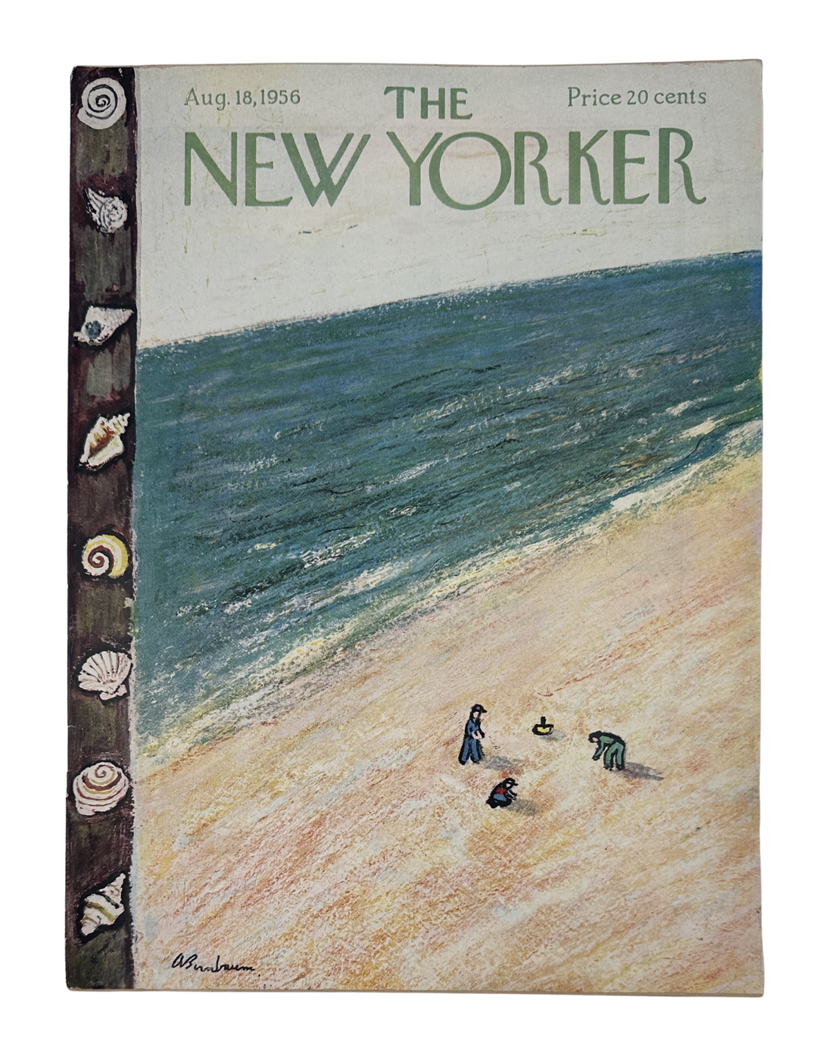 The New Yorker Magazine August 18, 1956 Beach Shells Abe Birnbaum Cover