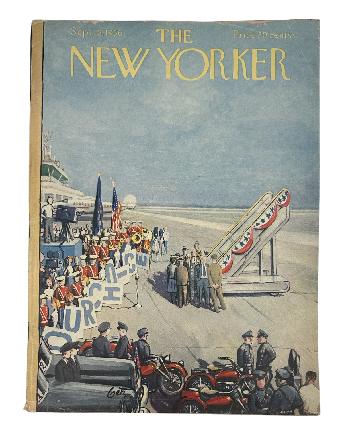 The New Yorker Magazine September 15, 1956 Airport Ceremony Arthur Getz Cover
