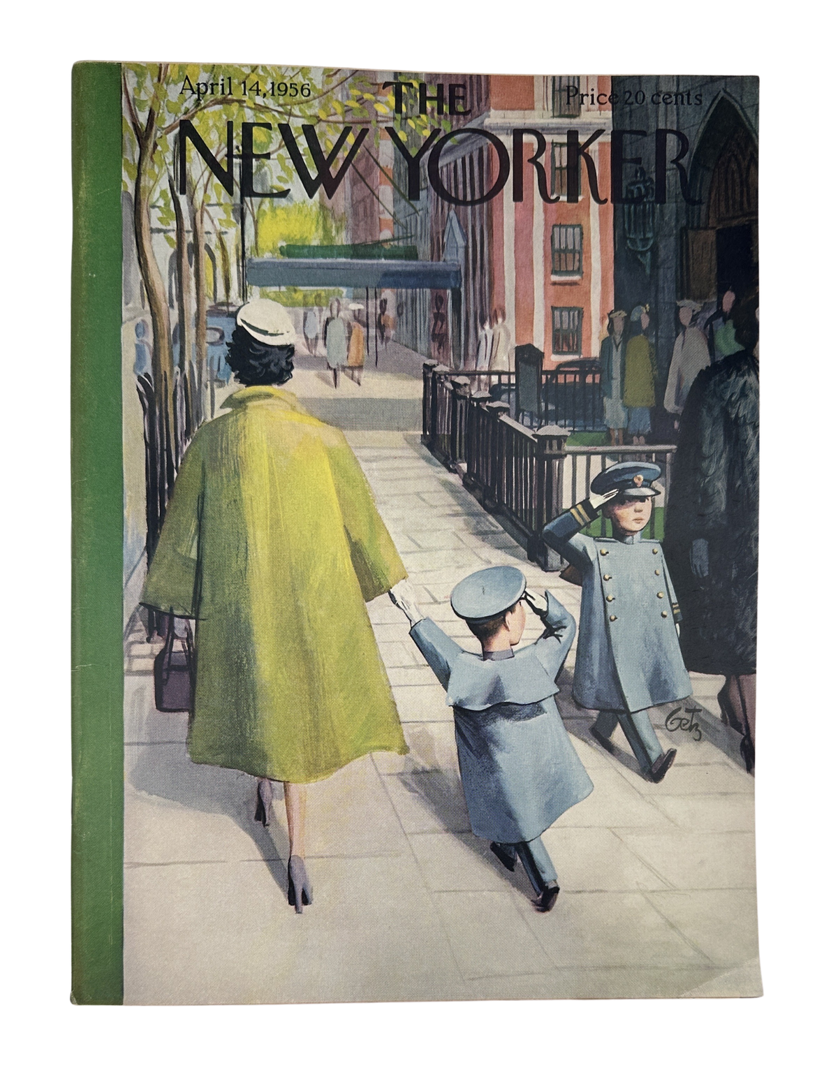 The New Yorker Magazine April 14, 1956 Spring Sidewalk Arthur Getz Cover