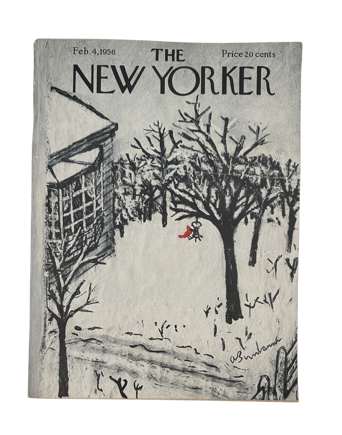 The New Yorker Magazine February 4, 1956 Winter Snow Abe Birnbaum Cover