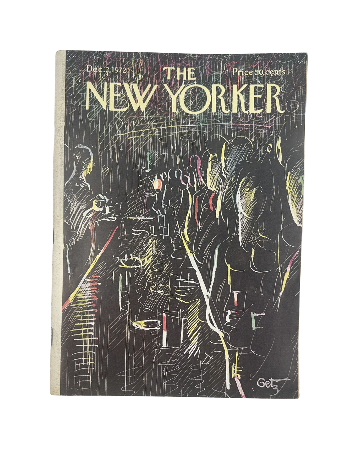 The New Yorker Magazine December 2, 1972 Cocktail Party Arthur Getz Cover VG, front cover featuring an illustrated cocktail party scene.