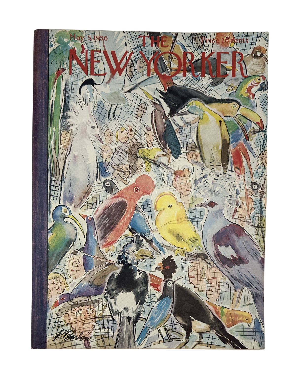The New Yorker Magazine May 5, 1956 Birds Art Theatre Perry Barlow Cover VG