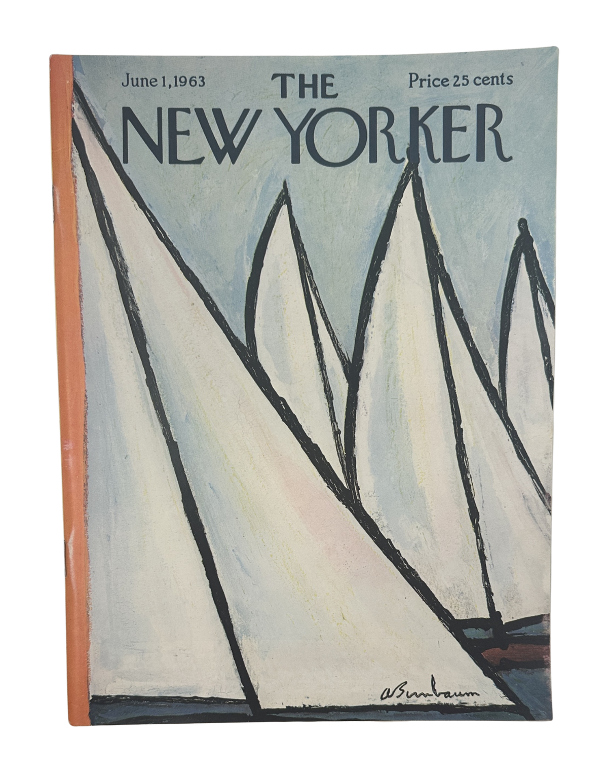 The New Yorker Magazine June 1, 1963 Sailboats Abe Birnbaum Cover VG, featuring an illustrated sailboat cover with The New Yorker masthead and June 1, 1963 date